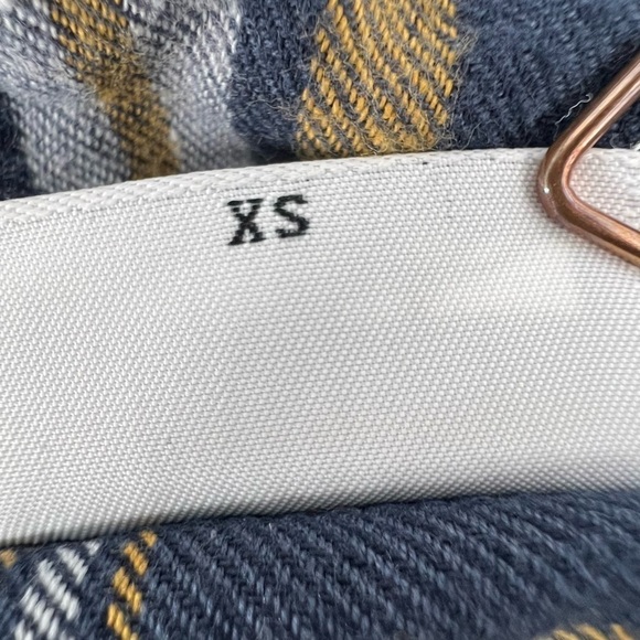 Noisy May Blue Yellow Oversized Flannel Button Up Shacket Shirt Size XS Women’s - Picture 4 of 7